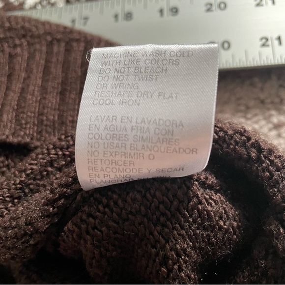 Vintage Sweater Womens Large Snowflake Turtleneck Brown Carolyn Taylor Knitted - Picture 3 of 8
